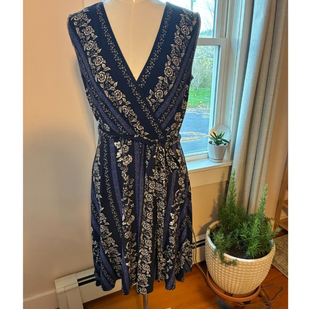 LOFT Sleeveless Knit Faux-Wrap Dress